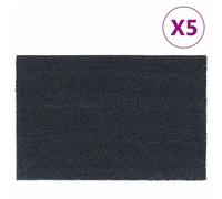 Vidaxl Tapis De Porte 5 Pcs Gris Foncé 40x60 Cm Fibre De Coco Touffeté