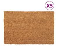 Vidaxl Tapis De Porte 5 Pcs Naturel 40x60 Cm Fibre De Coco Touffeté