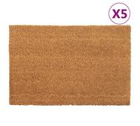 Vidaxl Tapis De Porte 5 Pcs Naturel 40x60 Cm Fibre De Coco Touffeté