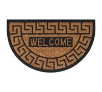vidaXL Tapis de Porte Demi-Rond, Paillasson Antidérapant, Tapis de Sol, Tapis d'Entrée Jardin, Moderne, 45x75 cm Caoutchouc et Fibre de Coco