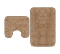 vidaXL Tapis de salle de bain 2 pcs Tissu Beige