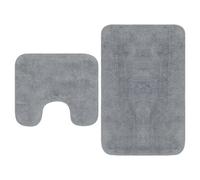 vidaXL Tapis de salle de bain 2 pcs Tissu Gris