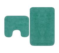 vidaXL Tapis de salle de bain 2 pcs Tissu Turquoise