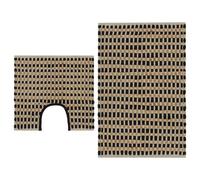 vidaXL Tapis de salle de bain tissés à la main Jute Naturel et Noir