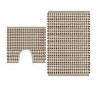 vidaXL Tapis de bain naturel et blanc, rectangulaire, lavable, style scandinave moderne