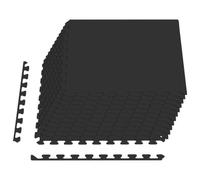 vidaXL Tapis de Sol 12 pcs Noir 4,32 m² Mousse EVA, Tapis de Puzzle emboîtables, Protection de Sol, Tapis de Gym, Sol d'exercice Polyvalent