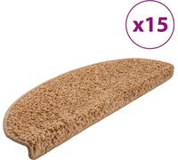 15 Pcs Tapis D'escalier Beige 65 X 25 Cm