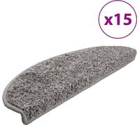 vidaXL Tapis de sol 15 pcs. 65x21x4 cm Gris Demi-Rond Grand