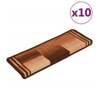 vidaXL Tapis de sol auto-adhésifs 10 pcs. 65x21x4 cm Marron