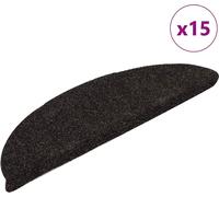 vidaXL Tapis de sol auto-adhésifs 15 pcs. 56x17x3 cm brun foncé demi-rond
