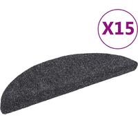 vidaXL Tapis de sol auto-adhésifs 15 pcs. 56x17x3 cm gris foncé demi-rond