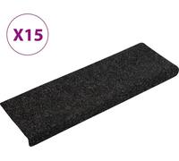 vidaXL Tapis de sol auto-adhésifs 15 pcs. 65x21x4 cm noir bord rectangulaire