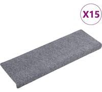 vidaXL Tapis de sol Autoadhésif 15 pièces 65x21x4 cm Gris clair Bord rectangulaire