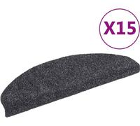 vidaXL Tapis de sol autocollant 15 pièces 65x21x4 cm gris foncé demi-rond Grand