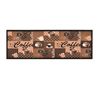 vidaXL Tapis de Sol de Cuisine Lavable Paillasson Moquette de Sol Tapis de Couloir Tapis Antidérapant Moquette de Cuisine Marron Café 45x150 cm