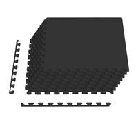 vidaXL Tapis de Sol de Piscine 24 pcs Noir 8,64 m² Mousse EVA, Tapis de Sol Moderne rectangulaire pour Piscine, Mousse Anti-dérapante, résistant à l'eau, idéal pour l'extérieur
