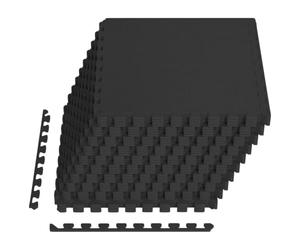 vidaXL Tapis de Sol de Piscine 40 pcs Noir 14,4 m² Mousse EVA, Tapis de Sol Moderne rectangulaire pour Piscine, Mousse Anti-dérapante, résistant à l'eau, idéal pour l'extérieur