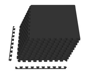 vidaXL Tapis de Sol de Piscine 50 pcs Noir 18 m² Mousse EVA, Tapis de Sol Moderne rectangulaire pour Piscine, Mousse Anti-dérapante, résistant à l'eau, idéal pour l'extérieur