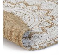 Vidaxl Tapis De Sol Jute Tressée Imprimée 180 Cm Rond
