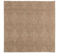 vidaXL Tapis carré AGIRA Naturel – 240×240 cm Polyester, antidérapant, toucher doux, beige/marron
