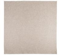 vidaXL Tapis carré FARO – Crème 120 x 120 cm Polyester antidérapant intérieur/extérieur