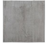 vidaXL Tapis de Surface Carré Galati Gris 240 x 240 cm Polyester, Tapis de Salon, Design antidérapant Moderne, Grand Format, Doux au Toucher, Facile à Nettoyer, texturé pour l'intérieur