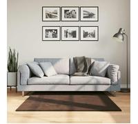 vidaXL Tapis de surface Carré HUARTE Marron 120 x 120 cm Polyester Salon Tapis moderne Conception antidérapante 42022472