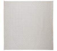 Vidaxl Tapis De Surface Carré Palmeras Crème 120 X 120 Cm Polyester