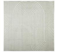 vidaXL Tapis de Surface Carré PALMERAS Vert 240 x 240 cm Polyester, Tapis Moderne pour Salon, antidérapant, résistant, Tapis d'intérieur Polyvalent, Facile à Entretenir