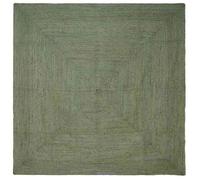 vidaXL Tapis de surface Carré Vert olive 240 x 240 cm Jute 42010463