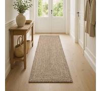 vidaXL Tapis de Surface Naturel et Noir 80 x 150 cm Jute, Tapis Moderne Fait Main, Beau Tapis en Jute, Robuste, pour Salon, déco contemporaine et Minimaliste