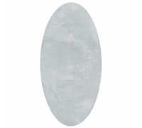 vidaXL Tapis ovale HUARTE Gris 100x200 cm 100% polyester antidérapant, lavable, doux sous les pieds