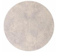 vidaXL Tapis de Surface Rond Beige Ø 120 CM, Tapis Vivid Home, Tapis Moderne, Élément décoratif, Moelleux, Revêtement stylé, Tapis de Salon, Confortable