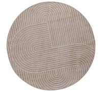 vidaXL Tapis de Surface Rond Beige Ø 160 CM, Tapis Moderne, déco Cool, revêtement de Sol Moelleux, pièce déco, Hiver pour espaces Cosy, Accent Tendance