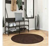 Vidaxl Tapis De Surface Rond Huarte Marron Ø 100 Cm Polyester