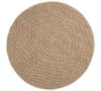 Vidaxl Tapis De Surface Rond Moiré Agira Naturel Ø 120 Cm Polyester