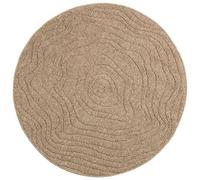 Vidaxl Tapis De Surface Rond Moiré Agira Naturel Ø 120 Cm Polyester