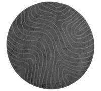 Vidaxl Tapis De Surface Rond Palmeras Anthracite Ø 120 Cm Polyester