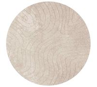 Vidaxl Tapis De Surface Rond Palmeras Beige Ø 120 Cm Polyester