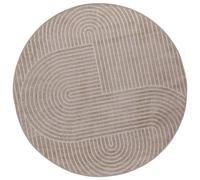Vidaxl Tapis De Surface Rond Palmeras Beige Ø 160 Cm Polyester