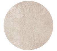 vidaXL Tapis de Surface Rond PALMERAS Beige Ø 200 CM Polyester, Tapis Moderne pour Salon, antidérapant, résistant, Tapis d'intérieur Polyvalent, Facile à Entretenir
