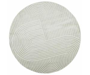 vidaXL Tapis de Surface Rond PALMERAS Vert Ø 200 CM Polyester, Tapis Moderne Durable avec Design antidérapant pour Salon, Chambre à Coucher ou Bureau, Tapis en Polyester texturé, série Huarte
