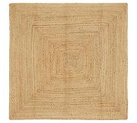 vidaXL Tapis de Zone Beige 160 x 160 cm Jute, Tapis en Jute Fait Main, Pliable, Style Rustique, déco écolo, entrée en Beige, Charme Polyvalent