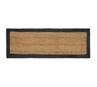 vidaXL Tapis de Surface Gris foncé 80 x 300 cm Jute, Tapis de Salon, Fait Main en Jute Beige, décor rectangulaire, Confortable revêtement de Sol élégant