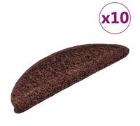 Vidaxl Tapis D'escalier 10 Pcs 56x20 Cm Marron