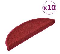 Vidaxl Tapis D'escalier 10 Pcs 56x20 Cm Rouge Bordeaux