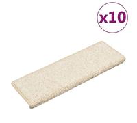 Vidaxl Tapis D'escalier 10 Pcs 65x25 Cm Blanc