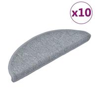 Vidaxl Tapis D'escalier 10 Pcs 65x28 Cm Gris Clair
