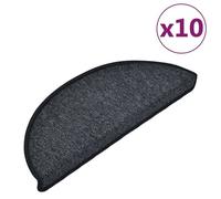 Vidaxl Tapis D'escalier 10 Pcs 65x28 Cm Gris Foncé