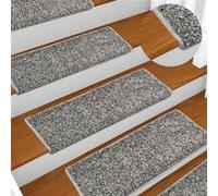Tapis d'Escalier 10 pcs, Moquettes de Marches Antidérapantes, Protections d'Escalier, Décorations Intérieur, 65x21x4 cm Gris 149815